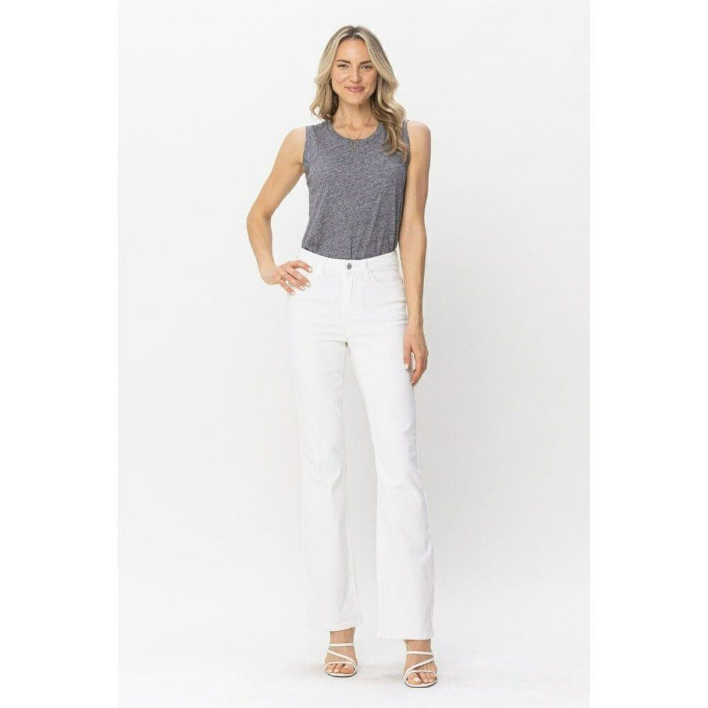 Judy Blue So Chic White Denim Hem Slit Bootcut Jeans Size 3-18W 88643 - Picture 12 of 16